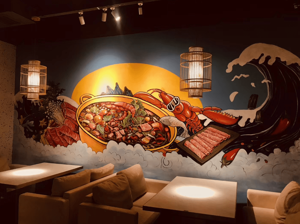 云南昆明餐厅墙绘欣赏（一）